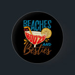 Beach Bachelorette Island Party - Sprit och stränd Knapp<br><div class="desc">Beach Bachelorette Island Party - Sprit och Besties</div>