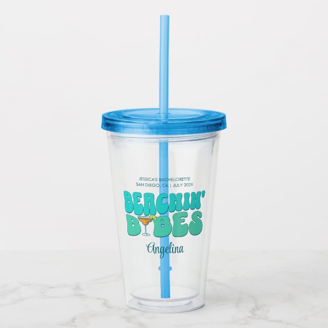 Beach Bachelorette Party Beachin Babes Bridesmaid Take Away Mugg (Framsida)