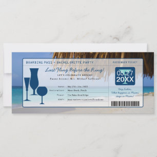 Beach Bachelorette Party Boarding Pass Inbjudningar