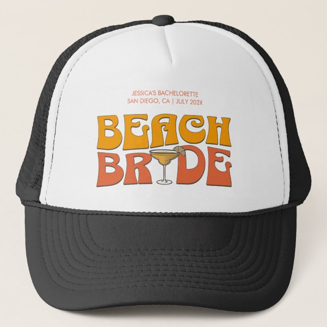 Beach Bachelorette Party Groovy Brides Beacher Keps (Framsida)