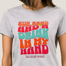 Beach Bachelorette Party Groovy Sol Sand Drink T Shirt