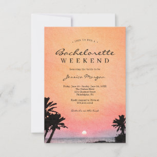 Beach Bachelorette Party Helg Itinerary Inbjudan