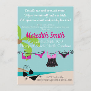 Beach Bachelorette Party-inbjudan Inbjudningar