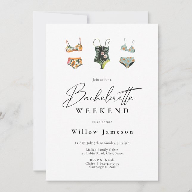 Beach Bachelorette Party Inbjudningar (Framsida)
