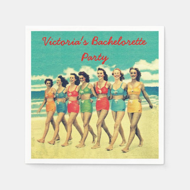 Beach Bachelorette Party party cocktail napkins Pappersservett (Framsidan)