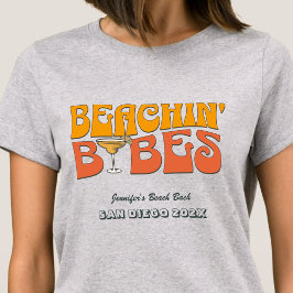 Beach Bachelorette Party Retro Beachin Babes T Shirt