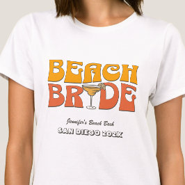 Beach Bachelorette Party Retro Groovy Beach Bride T Shirt