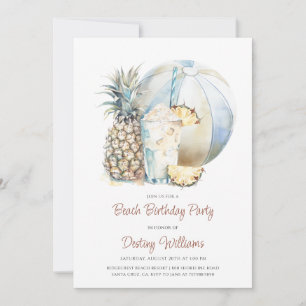 Beach Bachelorette Party Watercolor-inbjudan Inbjudningar