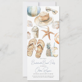 Beach Bachelorette Party Watercolor Inbjudningar