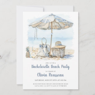 Beach Bachelorette Party Watercolor Inbjudningar