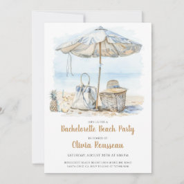 Beach Bachelorette Party Watercolor Inbjudningar
