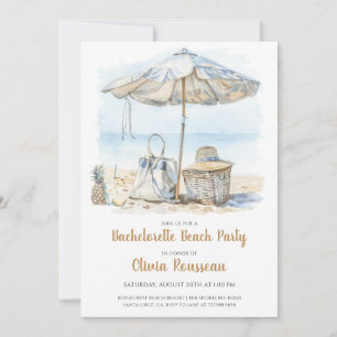 Beach Bachelorette Party Watercolor Inbjudningar