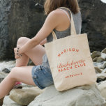 Beach Bachelorette Retro Modern Personlig Tygkasse<br><div class="desc">Det här gifter sig helt enkelt med en modern skevt,  som skapar en snyggt och ett funktionellt tillbehör för din bachelorette-flykting. Anpassa det med namn,  data eller ett speciellt budskap,  skapar det vara ett unikt och omhuldat nyckelord för brudens sida.</div>