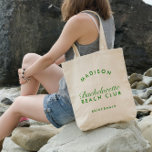 Beach Bachelorette Retro Modern Personlig Tygkasse<br><div class="desc">Det här gifter sig helt enkelt med en modern skevt,  som skapar en snyggt och ett funktionellt tillbehör för din bachelorette-flykting. Anpassa det med namn,  data eller ett speciellt budskap,  skapar det vara ett unikt och omhuldat nyckelord för brudens sida.</div>