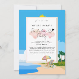 "Beach Bachelorette" Uppmaning till höns party Inbjudningar