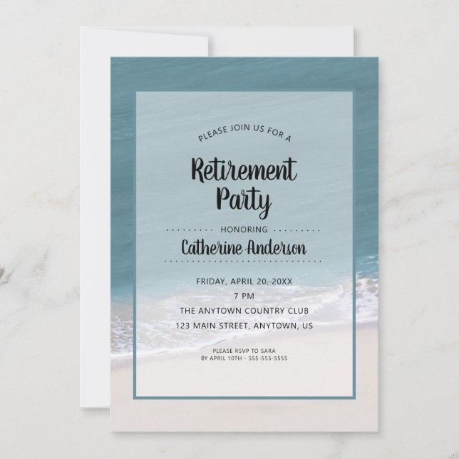 Beach-bakgrunden pension Party Inbjudningar (Framsida)