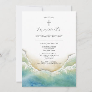Beach Baptism och inbjudan till första födelsedag
