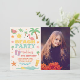 Beach Bash Birthday-inbjudan och dekoration för ba Inbjudningar
