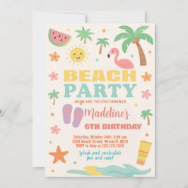Beach Bash Birthday-inbjudan och dekoration för ba Inbjudningar