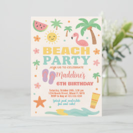 Beach Bash Birthday-inbjudan och dekoration för ba Inbjudningar