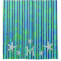 Beach Batik Rand och Starfish Shower Curtain
