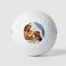 Beach Beauty Pin Up Girl Golf Bollar