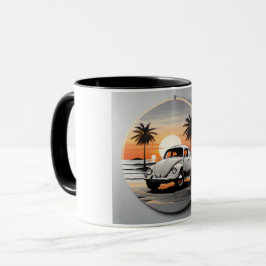 "Beach Beetle Mug - Coastal Vintage Car Lover's  Mugg