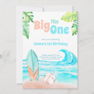 Beach Big One Birthday-inbjudan Inbjudningar