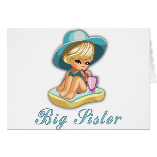 Beach Big Sister Hälsningskort (Framsidan Horizontal)