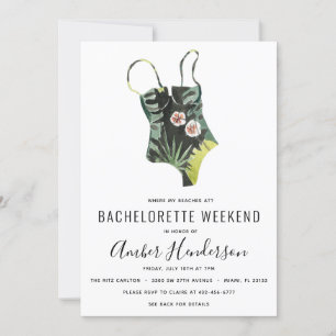 Beach Bikini Bachelorette Itinerary Inbjudningar