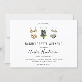 Beach Bikini Bachelorette Itinerary Inbjudningar