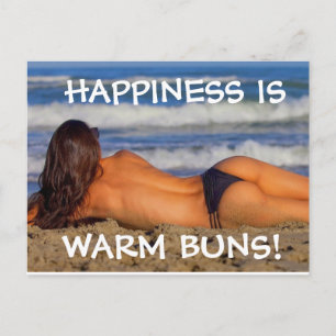 BEACH BIKINI G-STRING GIRL WARM BUNS POSTCARDS VYKORT