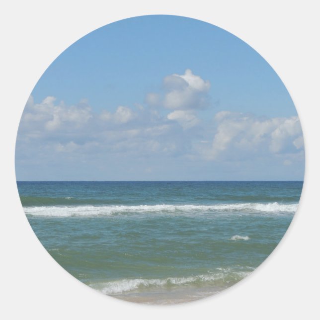 Beach-bild Runt Klistermärke (Framsida)