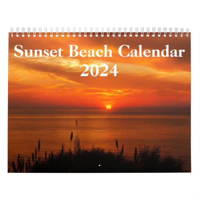 Beach Bilder vid sunset 2024 Kalender (Omslag)