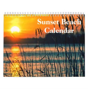 Beach Bilder vid sunset 2025 Kalender