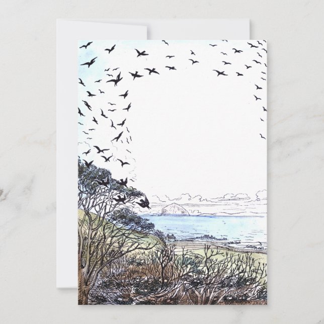 Beach Birds Artwork Inbjudningar (Framsida)