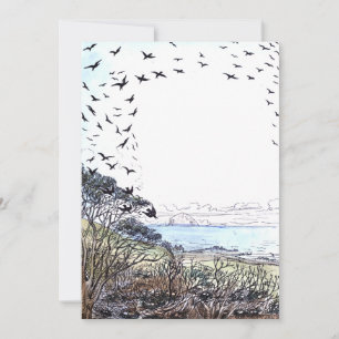Beach Birds Artwork Inbjudningar