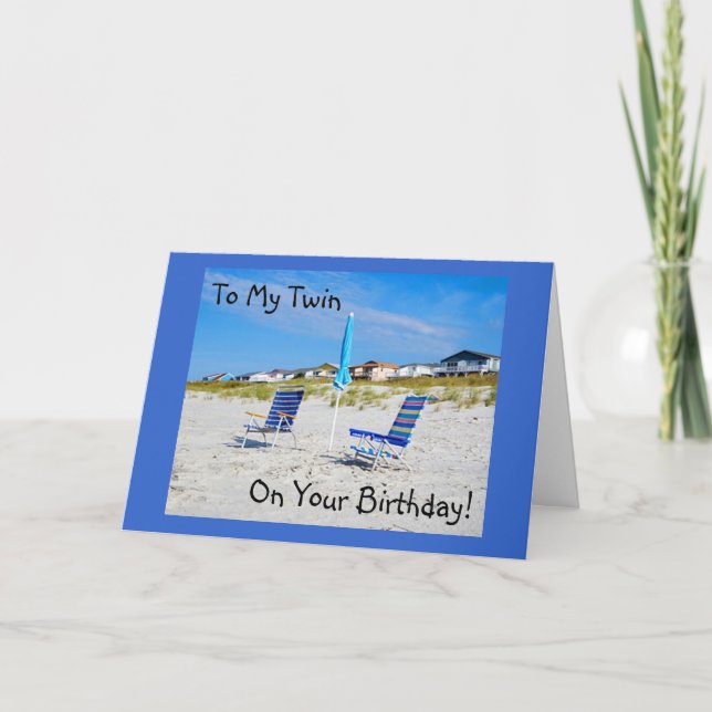 BEACH BIRTHDAY GREETINGS TILL MIN TWIN KORT (Framsida)