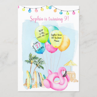 Beach Birthday Invitation, Beach Invitation Inbjudningar