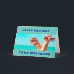 ***BEACH BIRTHDAY ÖNSKEMÅL** "BEST FRIEND" KORT<br><div class="desc">Tack för att du stannar i en av mina åtta butiker</div>