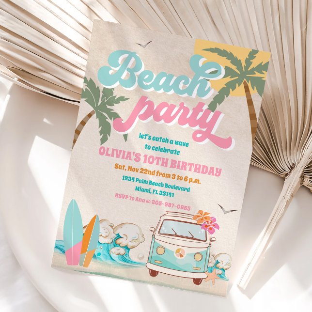 Beach Birthday Party Invitation Inbjudningar (Skapare uppladdad)
