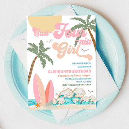 Beach Birthday Surf Party Invitation Inbjudningar