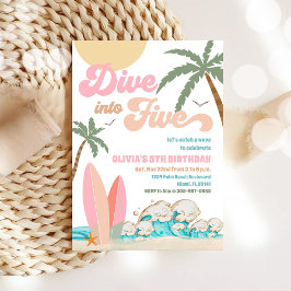 Beach Birthday Surf Party Invitation Inbjudningar