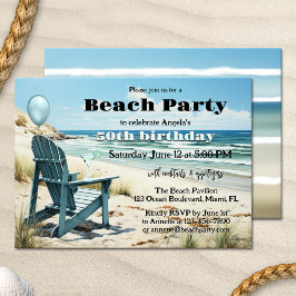 Beach Birthday Vuxen Summer Cocktail Party Inbjudningar