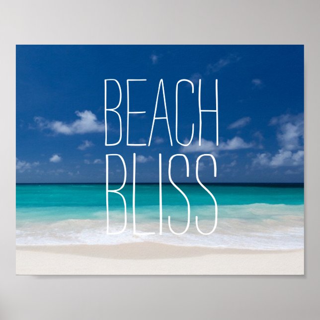 Beach Bliss Karibiska tropiska paradise Poster (Framsidan)