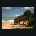 Beach Bliss - Pohutukawa Träd - var tålmodig Poster<br><div class="desc">Ta kontakt med naturen. Gå in i den här scenen av fred och skönhet. Ha tålamod. Ibland är väntetiden längre eftersom välsignelsen är större. Denna vackra stora Pohutukawa-träd påminner om det. Perfekt för ditt hem,  kontor eller ställe av meditationer.</div>