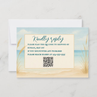 Beach Bliss QR Code RSVP Card