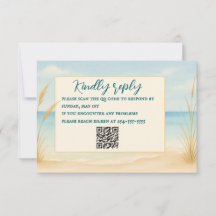 Beach Bliss QR-kod RSVP-kort