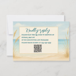 Beach Bliss QR-kod RSVP-kort