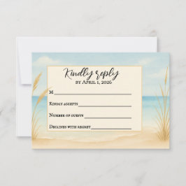 Beach Bliss Traditional RSVP Card Tack Kort